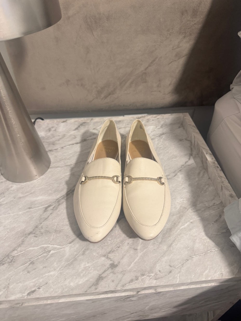 Women's Cream Leather Horsebit Loafers - Classic Slip-On Style